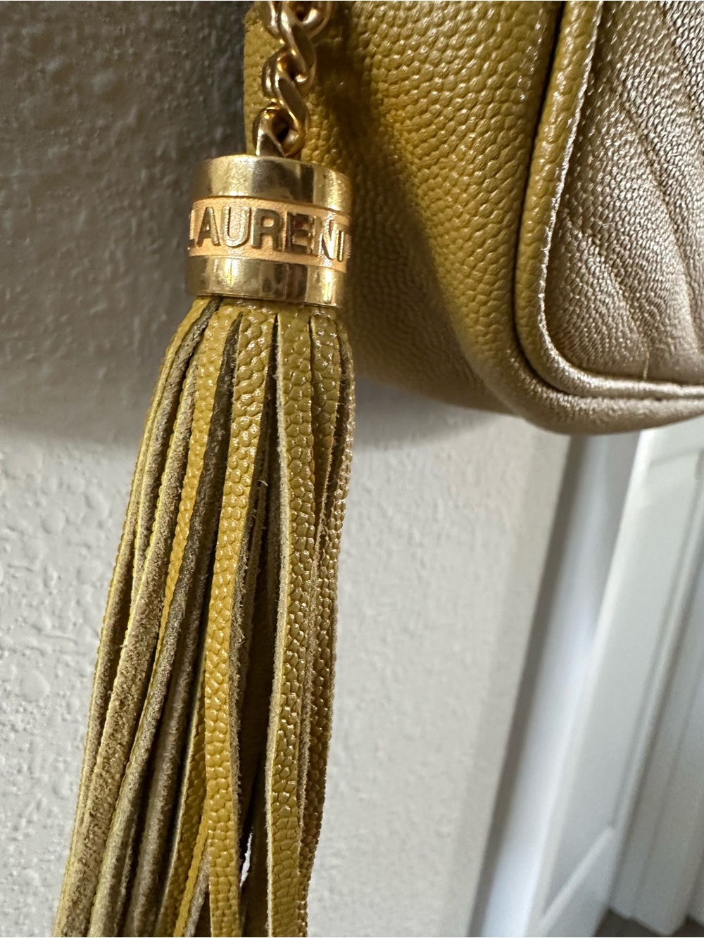 Saint Laurent Yellow Quilted Lou Camera Crossbody with Tassel - Picture 11 of 16